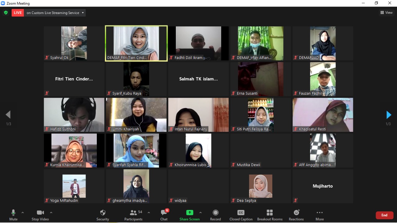 DEMA FUAD IAIN Pontianak Sukses Gelar Webinar Menggapai Prestasi Gemilang Semangat Cinta Al-Qur’an