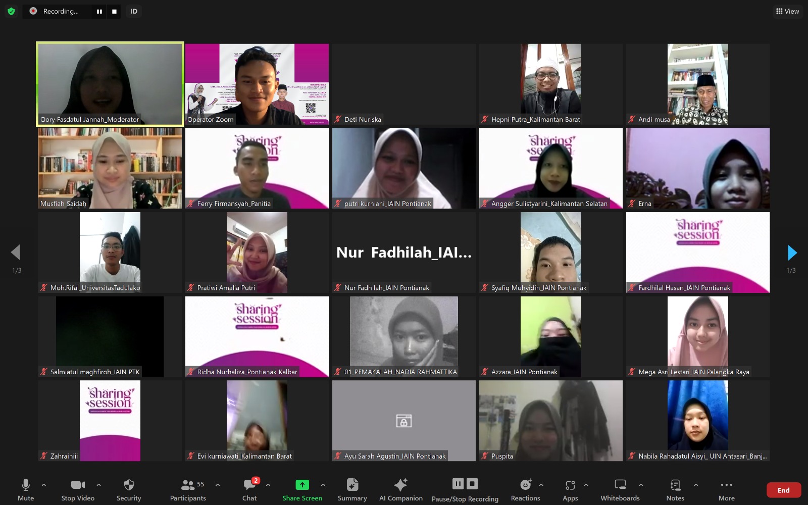 Alumni KTIQ Kalbar dan Mahasiswa IAIN Pontianak Mengadakan Sharing Session Mengenai Kepenulisan Karya Tulis Ilmiah Al-Qur’an (KTIQ)